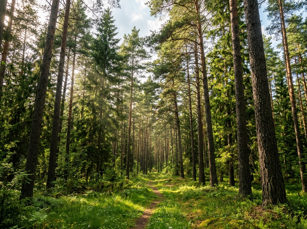 Bosque de pinos reforestado
